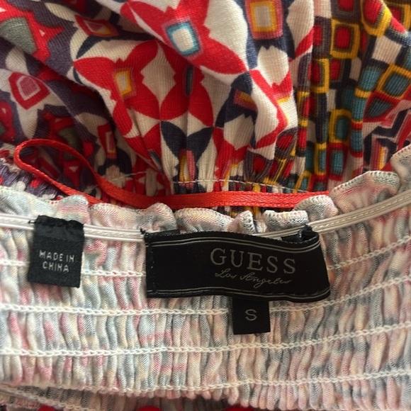 GUESS Y2k printed halter babydoll dress stretch fairy rockabilly 60s 70s small - Picture 9 of 11